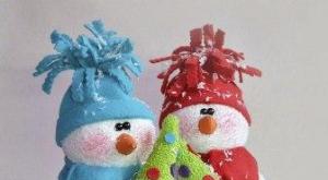 Поделка — снеговик из шаров пенопласта своими руками: схема сборки, идеи оформления, фото