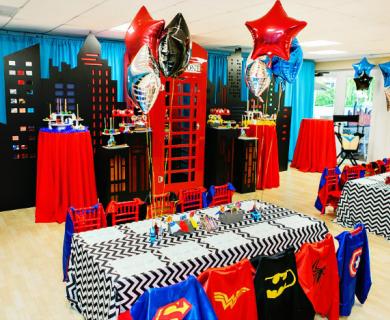 Одноразовая посуда и декор для оформления праздника, дня рождения в стиле Супергероев (Super Heroes Marvel) Конкурсы на день рождения супергероя